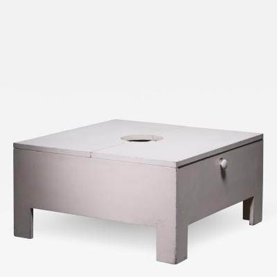 White wooden bar coffee table with inside storage Brianza 1966