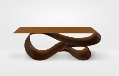 Whorl Coffee Table In Brown Powder Coated Aluminum
