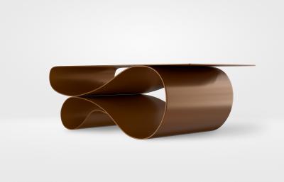 Whorl Coffee Table In Brown Powder Coated Aluminum