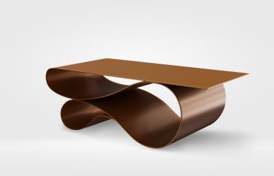 Whorl Coffee Table In Brown Powder Coated Aluminum