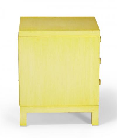 Widdicomb Modern American Mid Century Three Drawer Beige Painted Wooden Nightsta