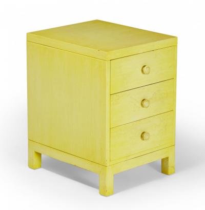 Widdicomb Modern American Mid Century Three Drawer Beige Painted Wooden Nightsta