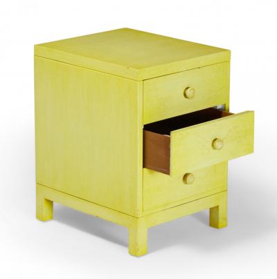 Widdicomb Modern American Mid Century Three Drawer Beige Painted Wooden Nightsta