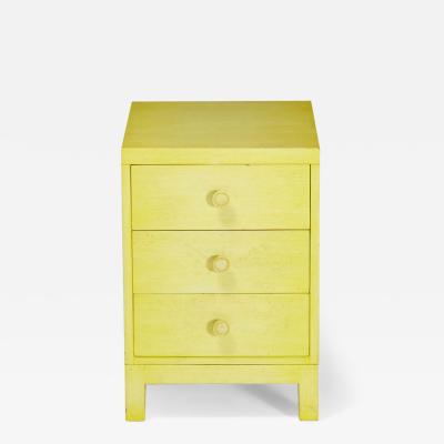 Widdicomb Modern American Mid Century Three Drawer Beige Painted Wooden Nightsta
