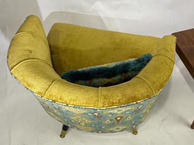 Wide Barrel Back Swivel Lounge Chair by Kroehler Manufacturing Co 1960s USA