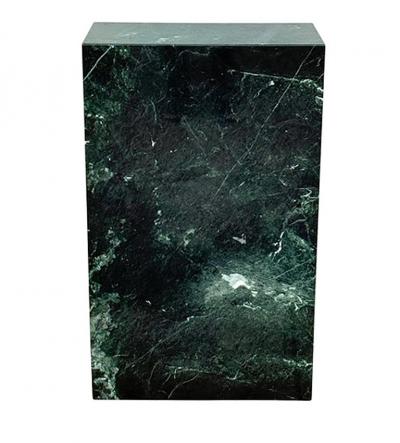 Wide Tall Mid Century Italian Modern Dark Green Marble Pedestal or Side Table