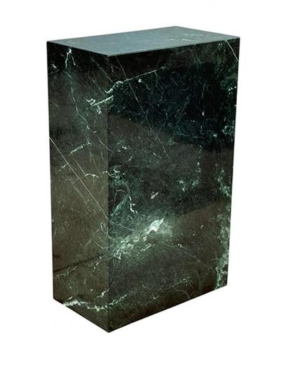 Wide Tall Mid Century Italian Modern Dark Green Marble Pedestal or Side Table