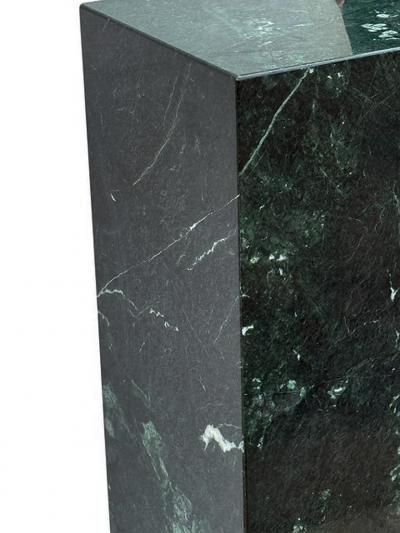 Wide Tall Mid Century Italian Modern Dark Green Marble Pedestal or Side Table