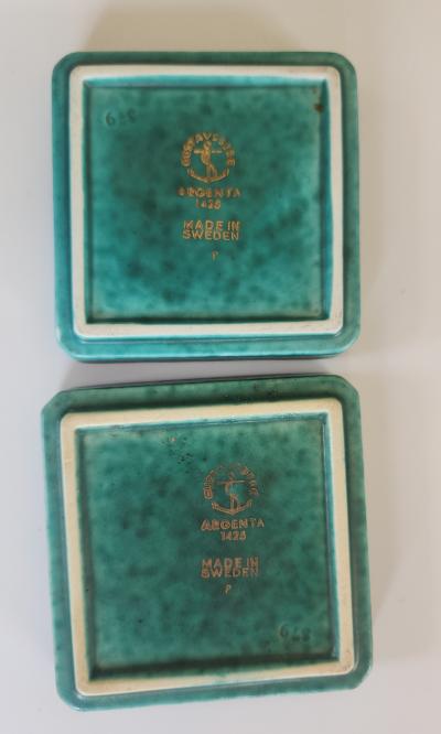 Wilhelm K ge Argenta Stoneware Four Trays by Wilhelm K ge Sweden MCM