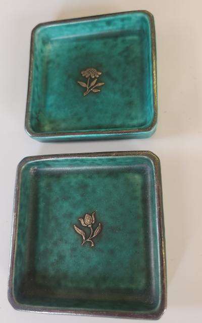 Wilhelm K ge Argenta Stoneware Four Trays by Wilhelm K ge Sweden MCM