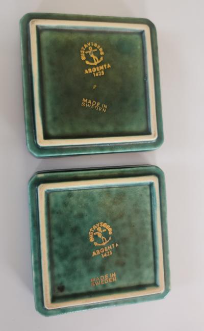 Wilhelm K ge Argenta Stoneware Four Trays by Wilhelm K ge Sweden MCM