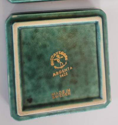 Wilhelm K ge Argenta Stoneware Four Trays by Wilhelm K ge Sweden MCM