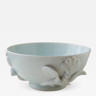 Wilhelm K ge Fine Modern Classicism bowl with floral motifs and celadon glaze by Wilhelm K ge