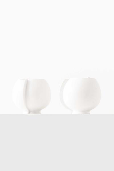 Wilhelm K ge Pair of Scandinavian Modern Vases Surrea in Stoneware by Wilhelm K ge 1950s
