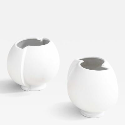 Wilhelm K ge Pair of Scandinavian Modern Vases Surrea in Stoneware by Wilhelm K ge 1950s