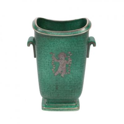 Wilhelm K ge Stoneware Argenta Vase by Wilhelm Kage