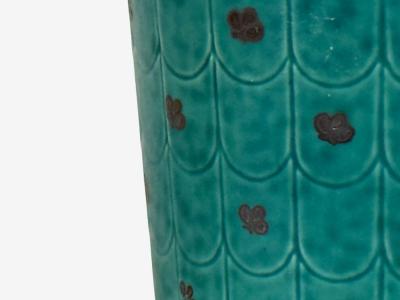 Wilhelm K ge Wilhelm Kage Green Ceramic Argenta Vase Sweden 1930s
