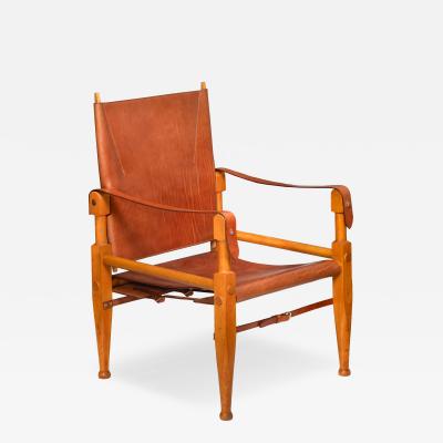 Wilhelm Kienzle Beechwood and Leather Safari Chair Wilhelm Kienzle