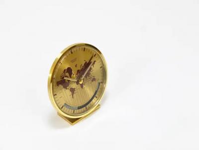 Wilhelm Kienzle Kienzle GMT World Time Zone Brass Table Clock Midcentury Germany 1960s