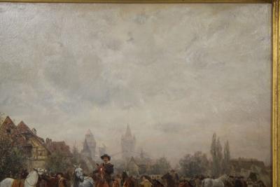 Wilhelm Velten The Horse Fair oil on panel Wilhelm Velten Russian German 1847 1929 