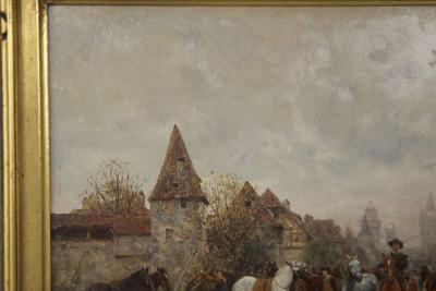 Wilhelm Velten The Horse Fair oil on panel Wilhelm Velten Russian German 1847 1929 