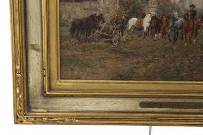Wilhelm Velten The Horse Fair oil on panel Wilhelm Velten Russian German 1847 1929 