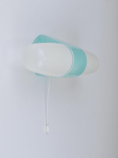 Wilhelm Wagenfeld Wilhelm Wagenfeld Bauhaus Turquoise Double Sconce Wall Light Germany 1950s