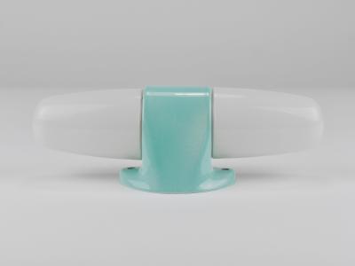 Wilhelm Wagenfeld Wilhelm Wagenfeld Bauhaus Turquoise Double Sconce Wall Light Germany 1950s