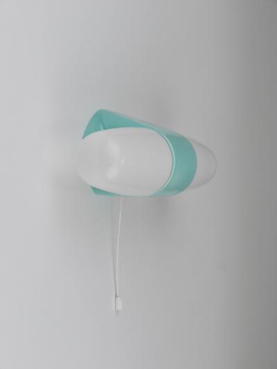 Wilhelm Wagenfeld Wilhelm Wagenfeld Bauhaus Turquoise Double Sconce Wall Light Germany 1950s