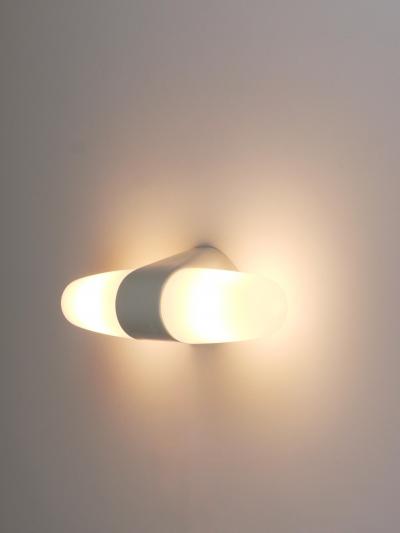 Wilhelm Wagenfeld Wilhelm Wagenfeld Bauhaus White Double Sconce Wall Light Germany 1950s
