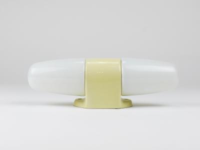 Wilhelm Wagenfeld Wilhelm Wagenfeld Bauhaus Yellow Double Sconce Wall Light Linder Germany 1950s