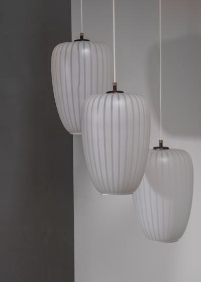 Wilhelm Wagenfeld Wilhelm Wagenfeld three shade Diana chandelier Germany 1950s