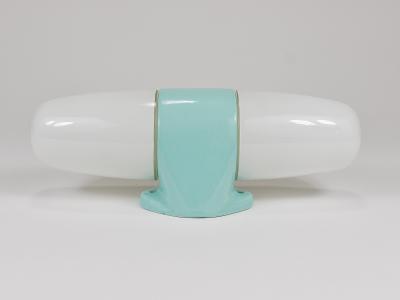 Wilhelm Wagenfeld XXL Wilhelm Wagenfeld Turquoise Bauhaus Sconce Double Wall Light Linder Germany