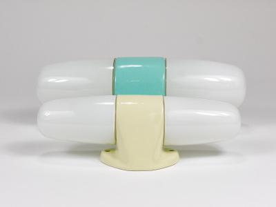 Wilhelm Wagenfeld XXL Wilhelm Wagenfeld Turquoise Bauhaus Sconce Double Wall Light Linder Germany