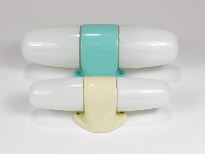 Wilhelm Wagenfeld XXL Wilhelm Wagenfeld Turquoise Bauhaus Sconce Double Wall Light Linder Germany
