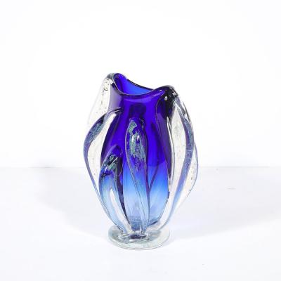 Will Dexter Modernist Hand Blown Art Glass Vase in Cobalt Ultramarine signed Will Dexter