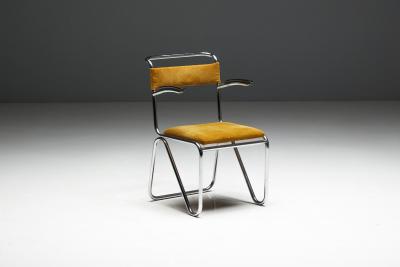 Willem Hendrik Gispen Diagonaalstoel Armchair by W H Gispen Netherlands circa 1930
