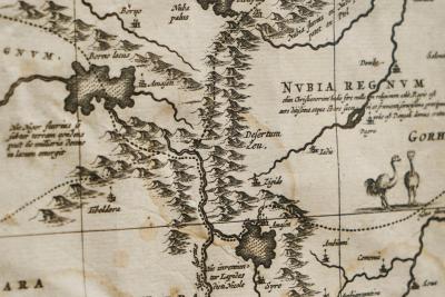 Willem Janszoon Blaeu Willem Janszoon Blaeu Rare Original 17th Century Map of Ethiopia in a Pine Frame