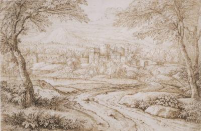 Willem Von Neienlandt II Landscape with Castellated Village in Background