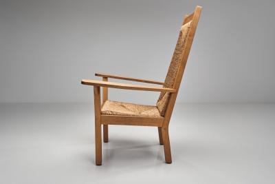 Willi Ohler Highback Wicker Armchair by Willi Ohler Germany First half of the 20th Century