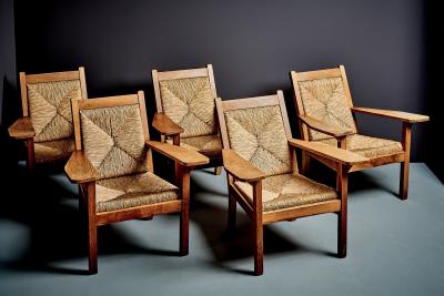 Willi Ohler Set of Five Worpsweder Armlehnst hle after a design by Willi Ohler