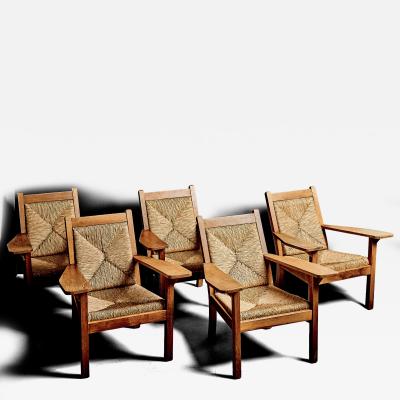 Willi Ohler Set of Five Worpsweder Armlehnst hle after a design by Willi Ohler