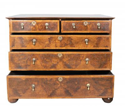 William And Mary Burl Walnut Chest Of Drawers