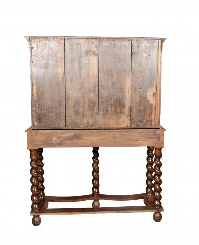 William And Mary Oyster Veneer Cabinet On Stand