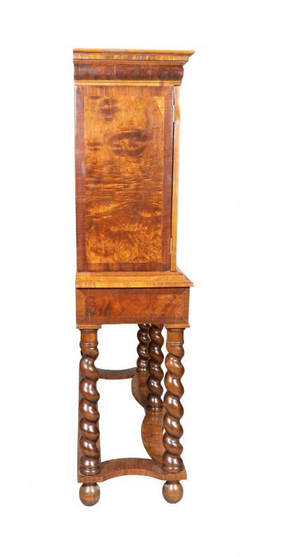 William And Mary Oyster Veneer Cabinet On Stand