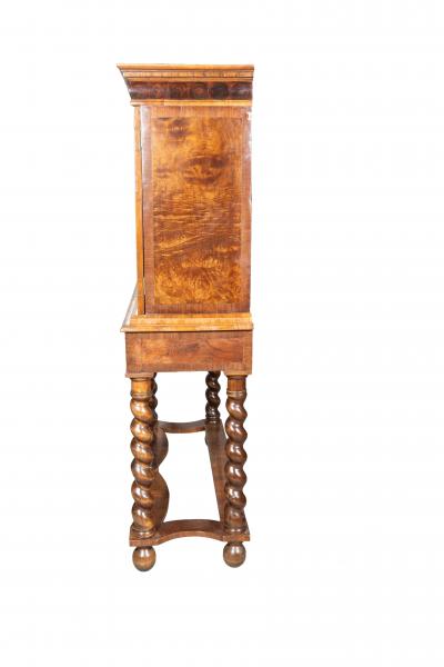 William And Mary Oyster Veneer Cabinet On Stand