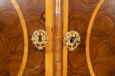 William And Mary Oyster Veneer Cabinet On Stand