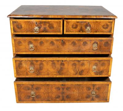 William And Mary Oyster Veneer Chest Of Drawers