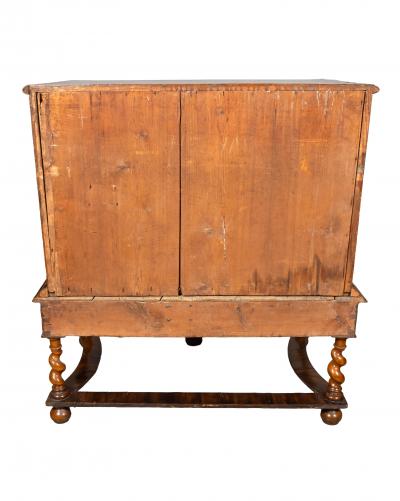 William And Mary Oyster Veneer Chest On Stand