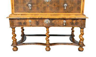 William And Mary Oyster Veneer Chest On Stand